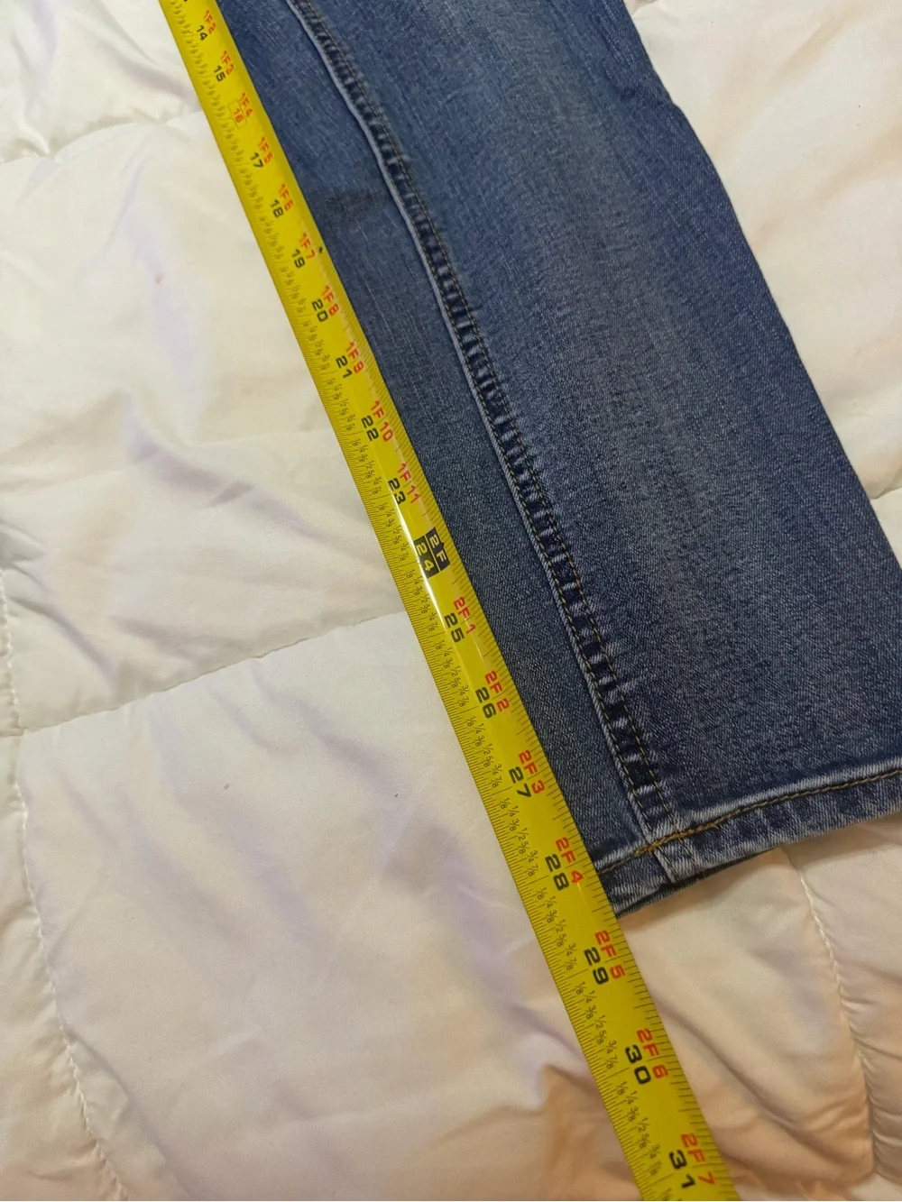 refuge Light Blue Skinny Jeans with Faded Whisker Detailing